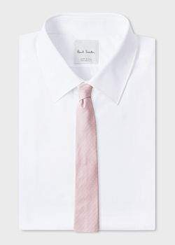 Men's Light Pink Pin-Dot Narrow Silk Tie