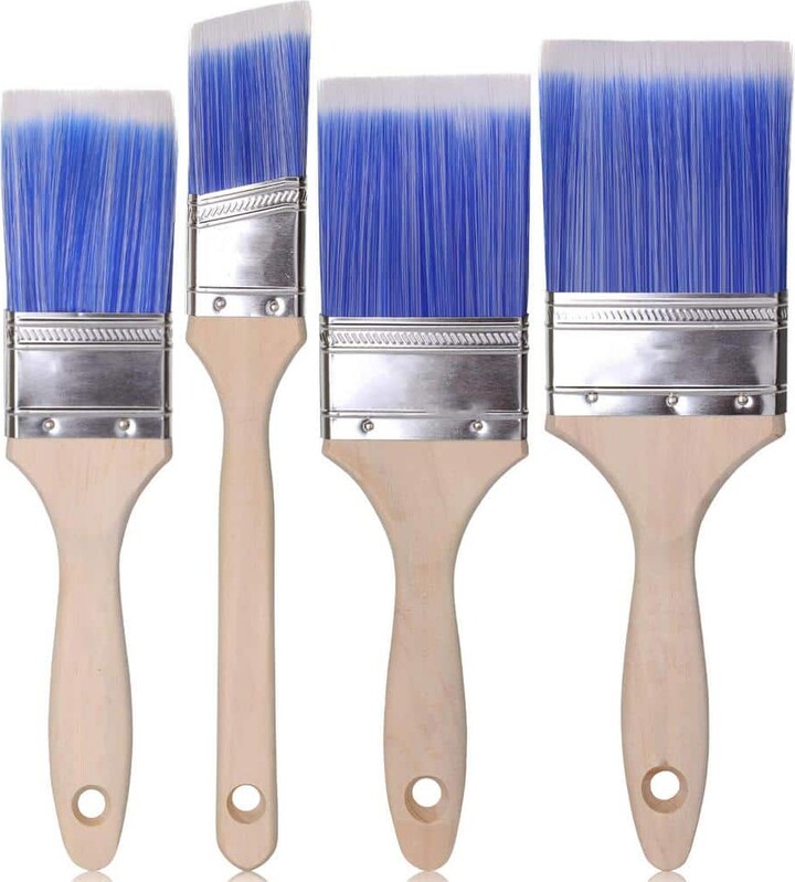Dracelo 3 in. 2.5 in. 2 in. 1.5 in Paint Brush Set (4-Pack)