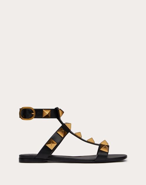 roman stud flat mule in calfskin