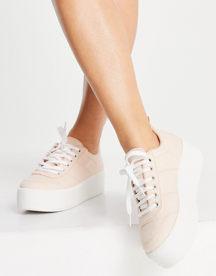 Topshop chester canvas lace up in blush - ShopStyle Trainers & Athletic  Shoes