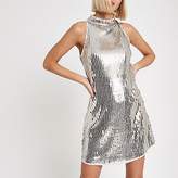 Thumbnail for your product : River Island Silver sequin sleeveless swing dress