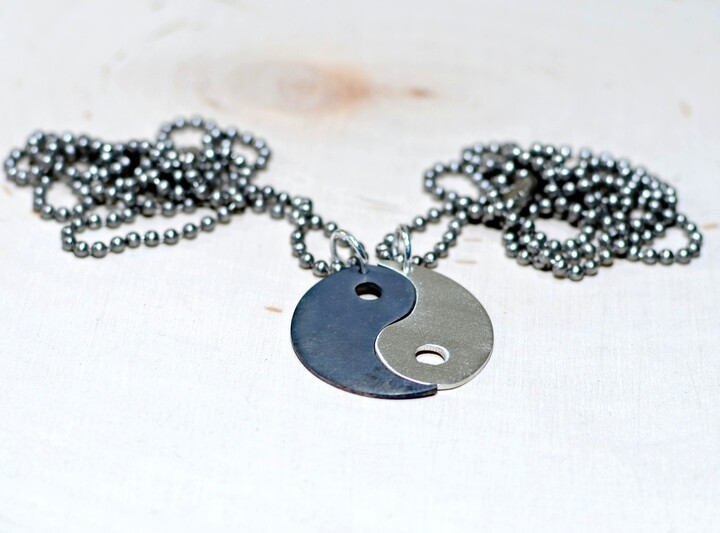 Etsy Yin Yang Sterling Silver Couples Necklace - Solid 925 Nl741