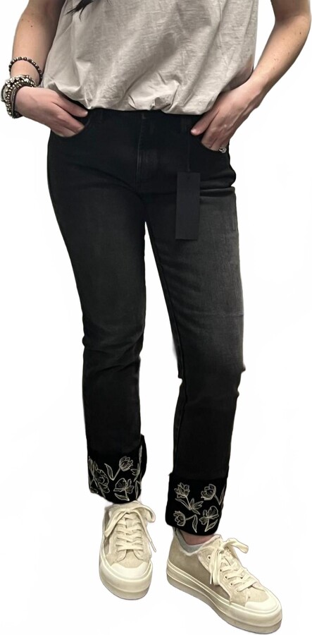 Driftwood Collette Etched Jeans In Black
