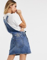 Thumbnail for your product : Calvin Klein Jeans dungaree dress with logo adjustable straps