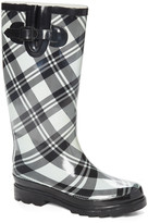 women's plaid rain boots