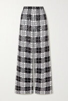 Thumbnail for your product : Balenciaga Checked Sequined Tulle Wide-leg Pants - Black