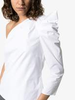 Thumbnail for your product : Les Rêveries one-shouldered pouf sleeve cotton blouse