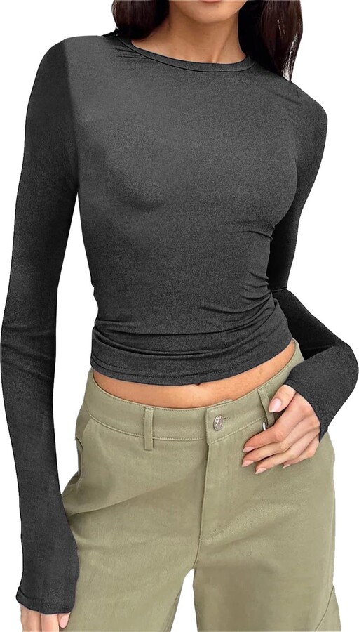 Betusline Girls & Women Crop Tops Summer T Shirt Crewneck