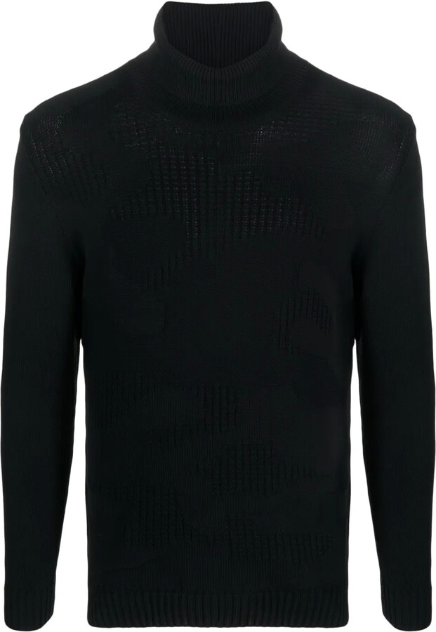 PMD Personal Microderm Ribbed-Panelling Roll-Neck Jumper