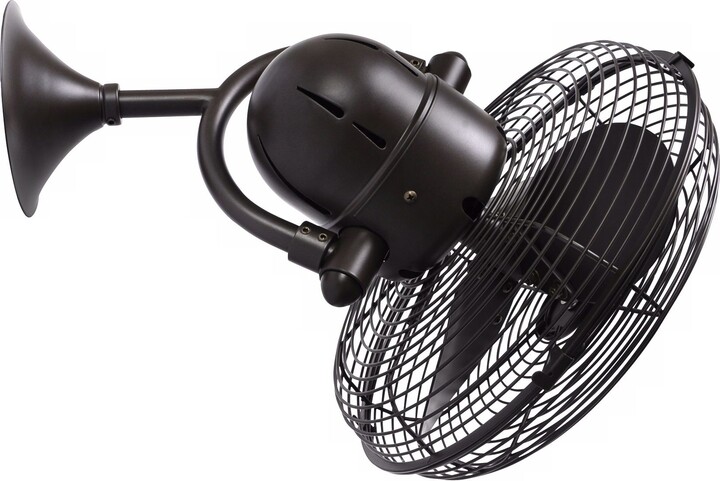 Matthews Fan Company Kaye 13" Textured Bronze Oscillating Table Wall Fan with Wall Control