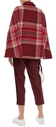 Kate Spade Belted Checked Wool-blend Cape