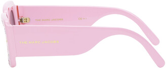 Marc Jacobs Pink 'The Logo' Rectangular Sunglasses