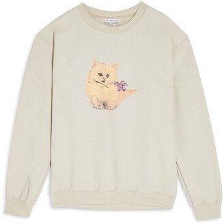 Topshop Kitten Graphic Sweatshirt