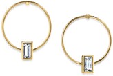 Thumbnail for your product : 2028 14K Gold-tone Rectangle Crystal Hoop Stainless Steel Post Small Earrings