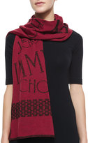 Thumbnail for your product : Jimmy Choo Woven Knit Scarf, Burgundy