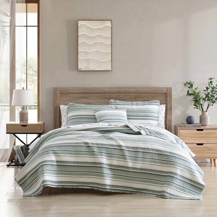 Stone Cottage Fresno 4-Piece Green Cotton Bonus King Quilt Set