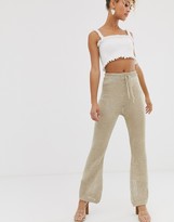 flared knit trousers