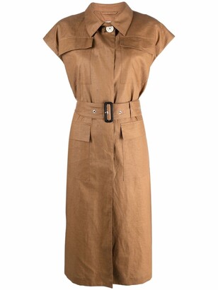 MACKINTOSH LOCHEND linen sleeveless trench coat