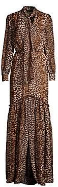 Rachel Zoe Women's Verushka Leopard Silk Maxi Gown - Size 0