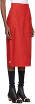 Thumbnail for your product : Thom Browne Red High-Rise Cuban Pocket Skirt