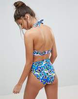 Thumbnail for your product : ASOS Design Fuller Bust Mix And Match Hidden Underwire Bikini Top In Pansy Print Dd-G