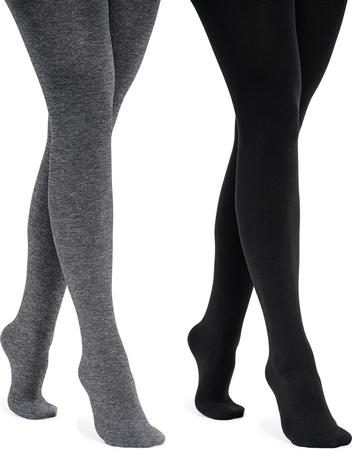MUK LUKS Womens 2 Pair Pack Fleece Lined Tights