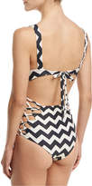 Thumbnail for your product : Tori Praver Swimwear Saulita Chevron One-Piece Swimsuit, Zilos Zigzag