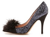 Thumbnail for your product : Kate Spade Lilo Marabou Glitter Pumps