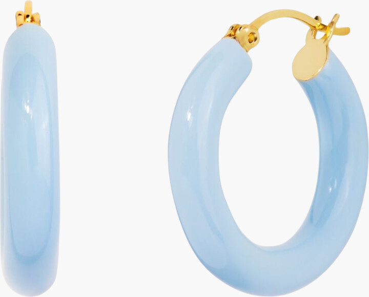 Little Sky Stone Sasha Enamel Hoop Earrings