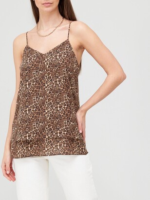 Very Double Layer Basic Cami - Animal Print - ShopStyle Tops