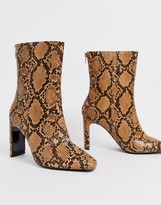 Thumbnail for your product : ASOS DESIGN Wide Fit Eleanor high ankle boots in snake