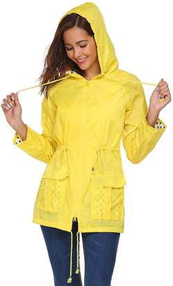Pagacat Active Outdoor Rainwear Women Lightweight Hooded Wind Jacket Plus Size (, XL)