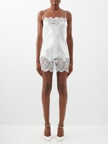 Lace-trimmed Silk-satin Camisole - Wh 