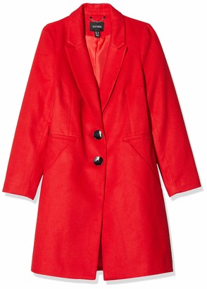 Simply Be Women's Ladies Single Breasted Coat with Horn Button Detail