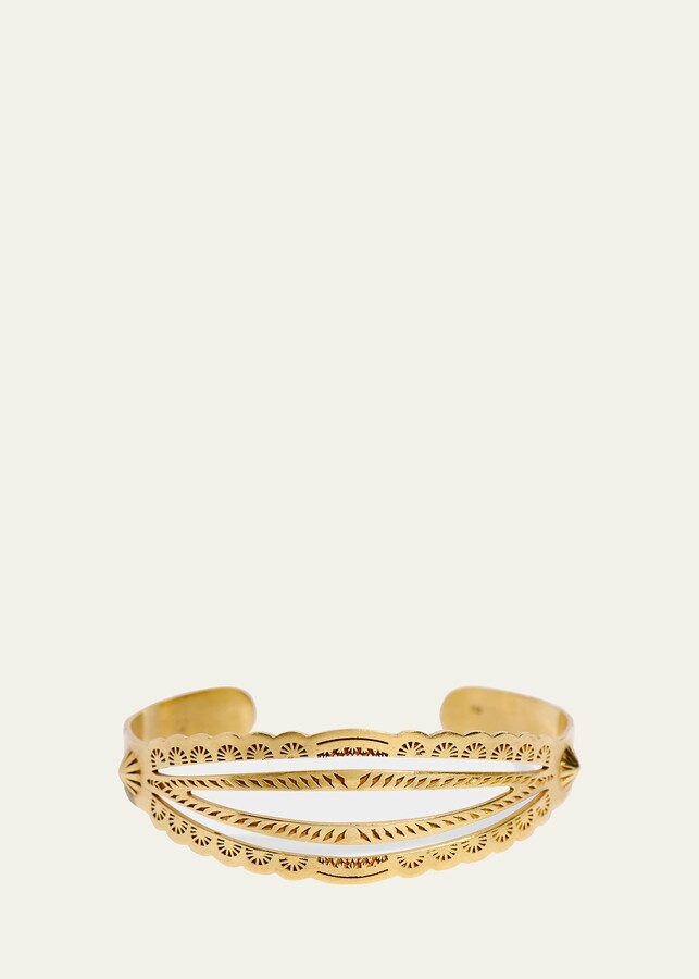 Rima 18K Gold Cuff Bracelet - Smooth Gold – 18K Gold Plated Sterling  Silver, Cubic Zirconia stones – BaubleBar