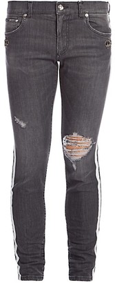 Dolce & Gabbana Side Tape Distressed Jeans