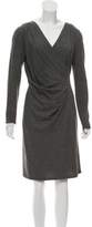Thumbnail for your product : Max Mara V-Neck Long Sleeve Dress Grey V-Neck Long Sleeve Dress