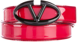 Valentino Patent Leather Logo Belt