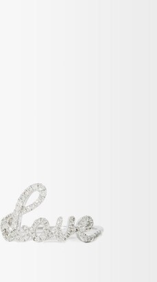Rosa de la Cruz Love Text Diamond & 18kt White-gold Ring