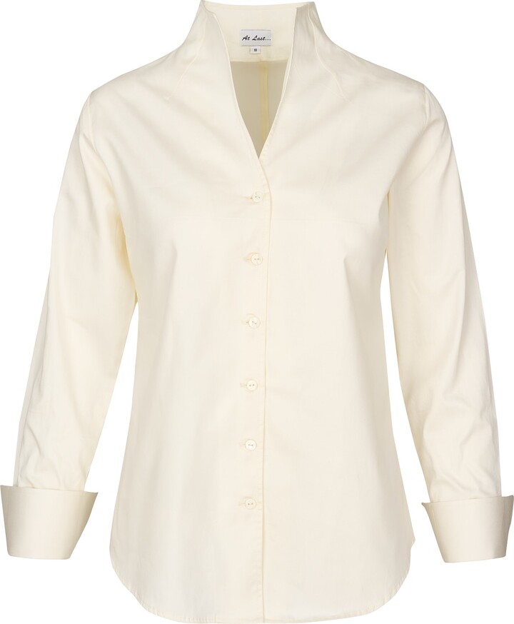 AtLAST Neutrals Chelsea Shirt In Ivory