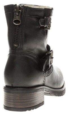 Sole New Womens Black Yeti Leather Boots Ankle Buckle Zip
