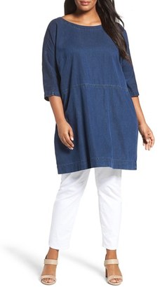 Eileen Fisher Plus Size Women's Tencel & Organic Cotton Denim Tunic Dress
