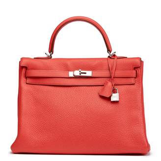 Hermes Kelly 35 Pink Leather Handbag