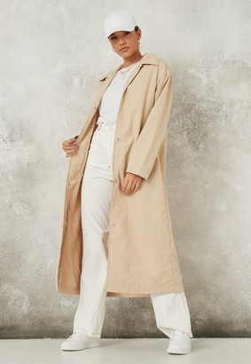 Missguided Stone Longline Nylon Mac - ShopStyle Raincoats & Trench Coats