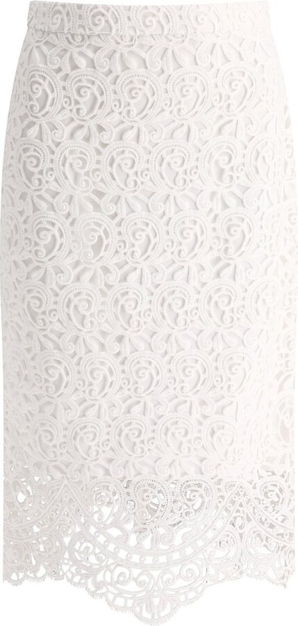 Burberry Macrame Lace Midi Skirt