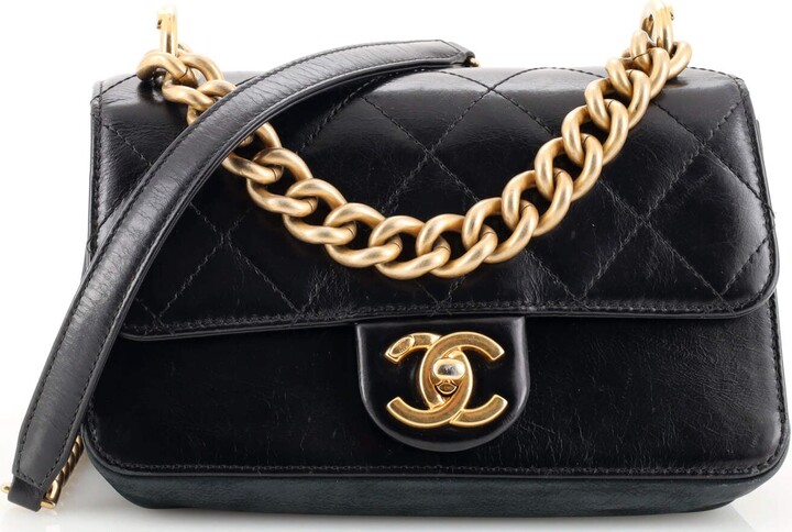 Chanel Paris-Cosmopolite Straight Lined Flap Bag Quilted Aged Calfskin Mini  - ShopStyle