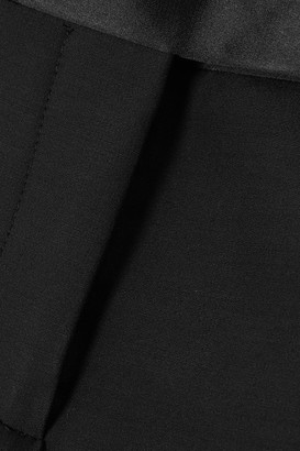Tom Ford Silk Satin-trimmed Wool-blend Shorts - Black