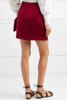 Thumbnail for your product : Caroline Constas Koren Wrap-effect Silk-blend Satin Mini Skirt - Merlot