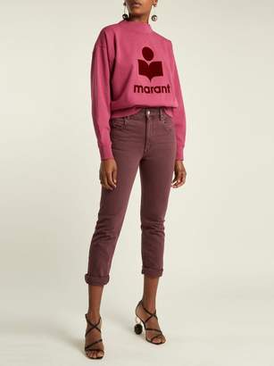 Etoile Isabel Marant Fliff Mid Rise Slim Fit Cropped Jeans - Womens - Burgundy