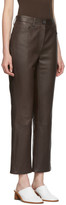 Thumbnail for your product : The Row Brown Leather Charlee Trousers